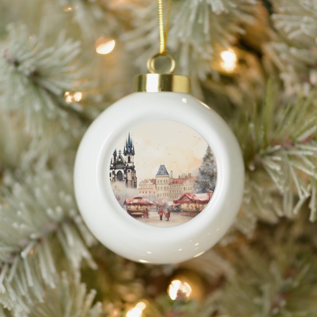 Prag Keramik Kugel-Ornament (Baum)