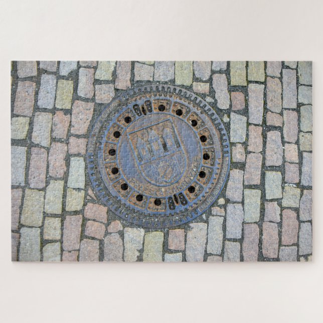 Prag Manhole Cover, Tschechische Republik Puzzle (Horizontal)