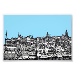Prag mittelalterliche Hauptstadt der Tschechischen Fotodruck