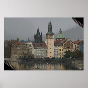 PRAG- - Moldau-Fluss Poster