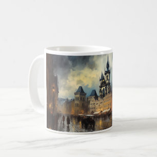 Prag Nacht in Tschechien Kaffeetasse