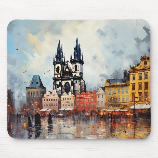 Prag Nacht in Tschechien Mousepad (Vorne)