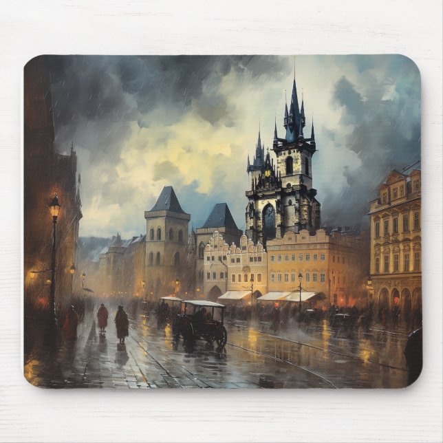 Prag Nacht in Tschechien Mousepad (Vorne)
