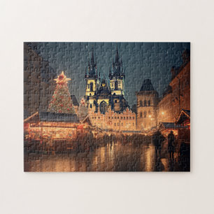 Prag Nacht in Tschechien Puzzle