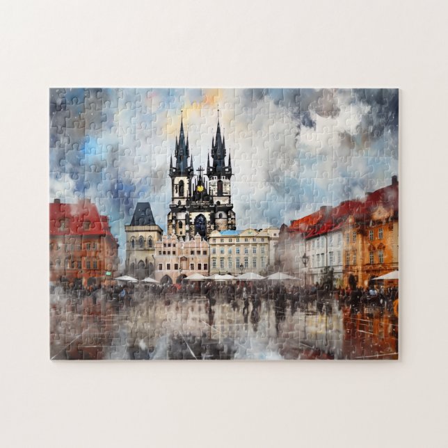 Prag Nacht in Tschechien Puzzle (Horizontal)