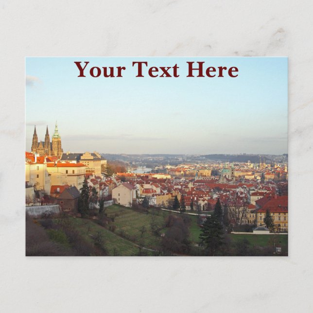 Prag Panorama individuell anpassbar Postkarte (Vorderseite)