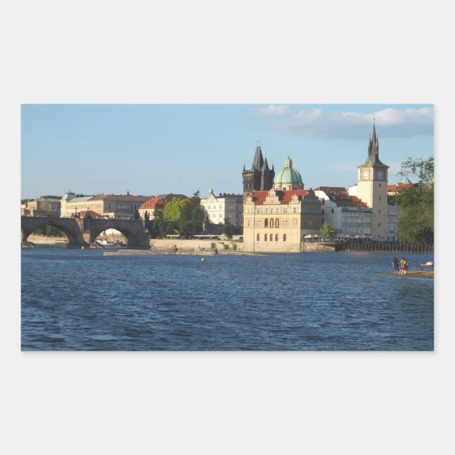 Prag/Praha-Aufkleber Rechteckiger Aufkleber (Vorderseite)