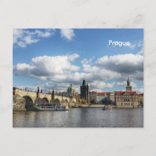 Prag-Reise-Tourismuswerbung im Vintage-Stil Postkarte
