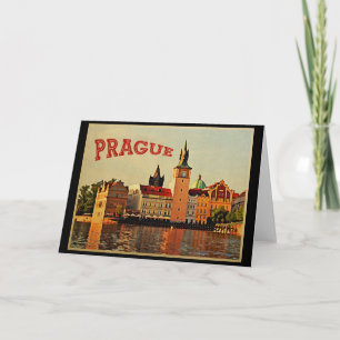 Prag Reisen im Vintage-Stil Karte
