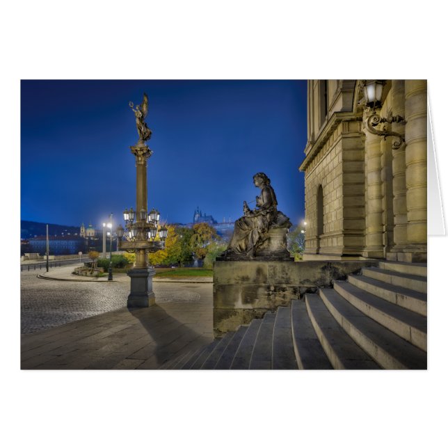 Prag Rudolfinum in der Nacht (Vorderseite (Horizontal))