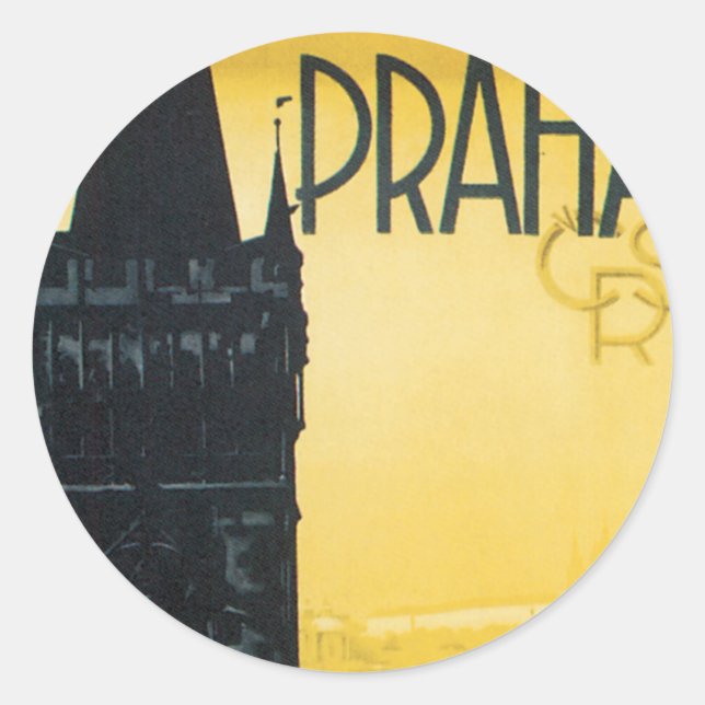 Prag Runder Aufkleber (Vorderseite)