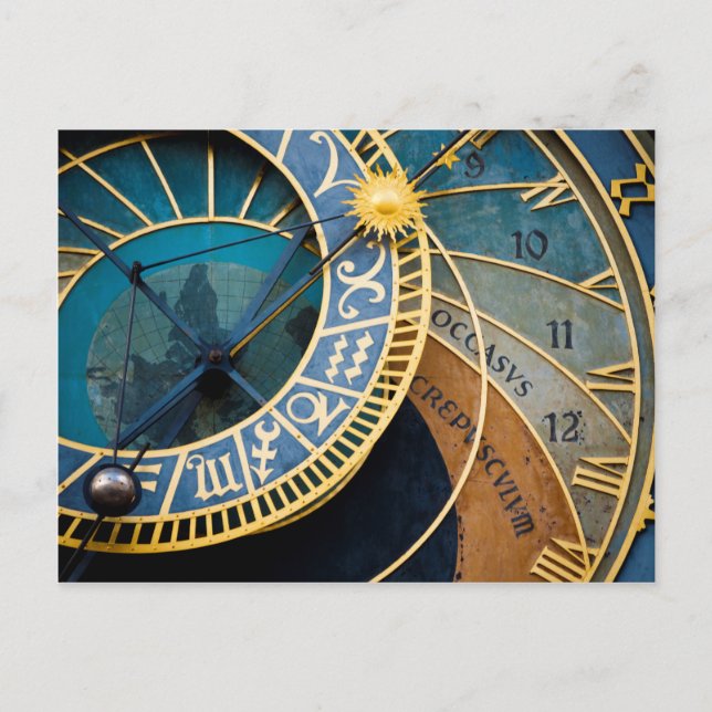 Prag’s Astronomical and Zodiac Clock Postkarte (Vorderseite)