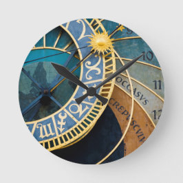 Prag’s Astronomical and Zodiac Clock Runde Wanduhr