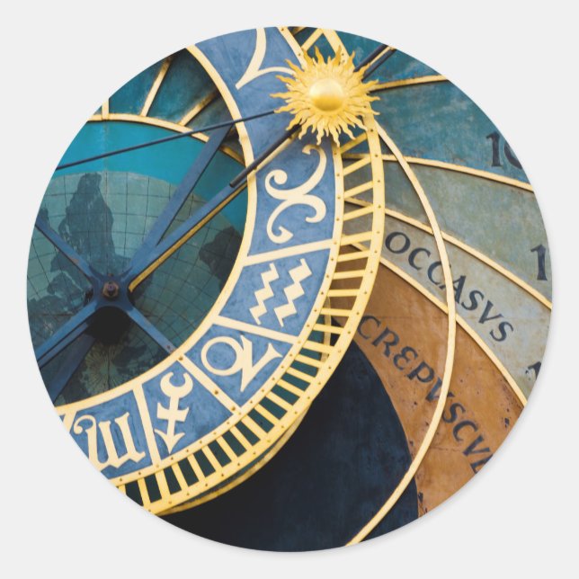 Prag’s Astronomical and Zodiac Clock Runder Aufkleber (Vorderseite)