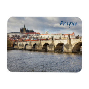 Prag-Schloss und Charles-Brückenandenken-Foto Magnet