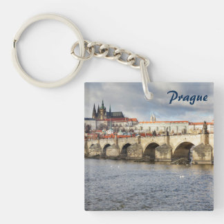 Prag-Schloss und Charles-Brückenandenken-Foto Schlüsselanhänger