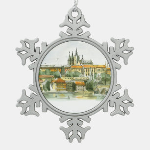 Prag-Schloss-Zinn-Verzierung Schneeflocken Zinn-Ornament