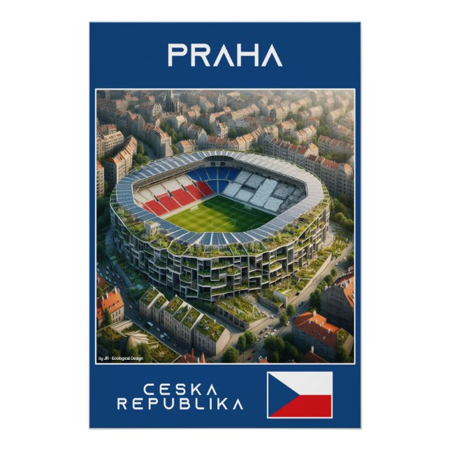 Prag Stadium - Czech - Ecological Design Poster (Vorderseite)