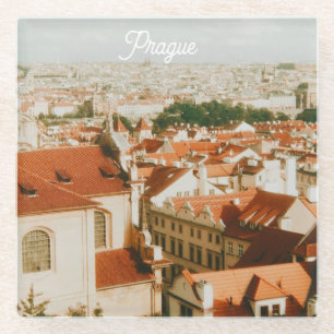 Prag Stadtansicht Souvenir Glasuntersetzer