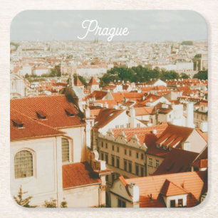 Prag Stadtansicht Souvenir Rechteckiger Pappuntersetzer