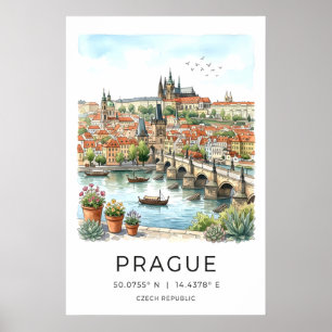 Prag Stadtmauer Kunst Charles-Brücke, Moldau Poster