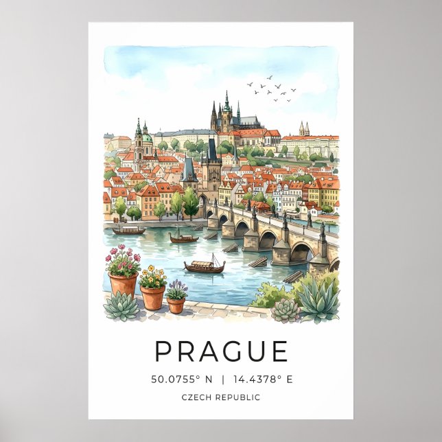 Prag Stadtmauer Kunst Charles-Brücke, Moldau Poster (Vorne)