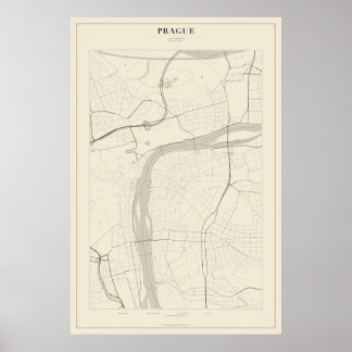 Prag Stadtplan Poster