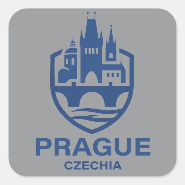 Prag Tschechien Europa Quadratischer Aufkleber (Vorderseite)