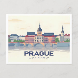 Prag Tschechien Pastel Travel Postkarte