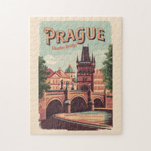 Prag Tschechien Reise Kunst Vintage Puzzle