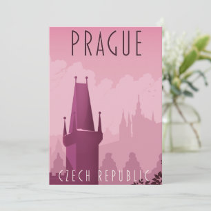 Prag Tschechien Reisen Poster im Vintage-Stil Einladung