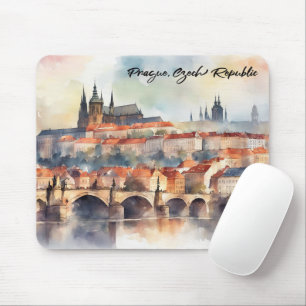 Prag Tschechische Republik Aquarellpanoramasicht Mousepad