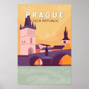 Prag Tschechische Republik Reise Kunst Vintage Poster