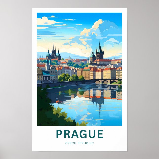 Prag Tschechische Republik Reisedrucke Poster (Vorne)