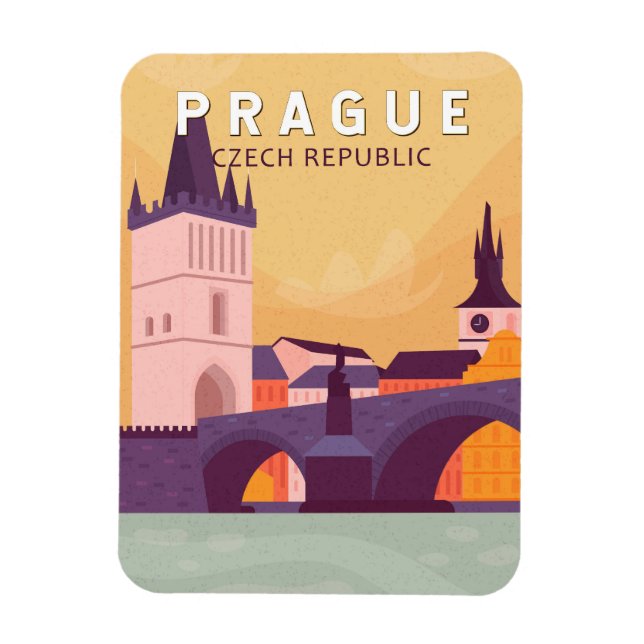 Prag Tschechische Republik Reisen Kunst Vintag Magnet (Vertikal)