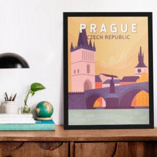 Prag Tschechische Republik Reisen Kunst Vintag Poster