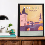 Prag Tschechische Republik Reisen Kunst Vintag Poster<br><div class="desc">Prag retro Vektorgrafik Design. Es heißt "die Stadt der hundert Brüder" und ist bekannt für seinen Altstädter Ring,  das Herz seines historischen Herzens,  mit bunten barocken Gebäude.</div>