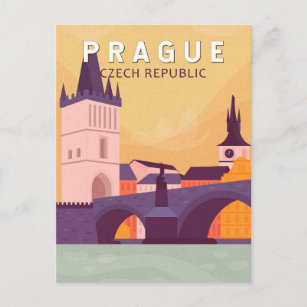 Prag Tschechische Republik Reisen Kunst Vintag Postkarte