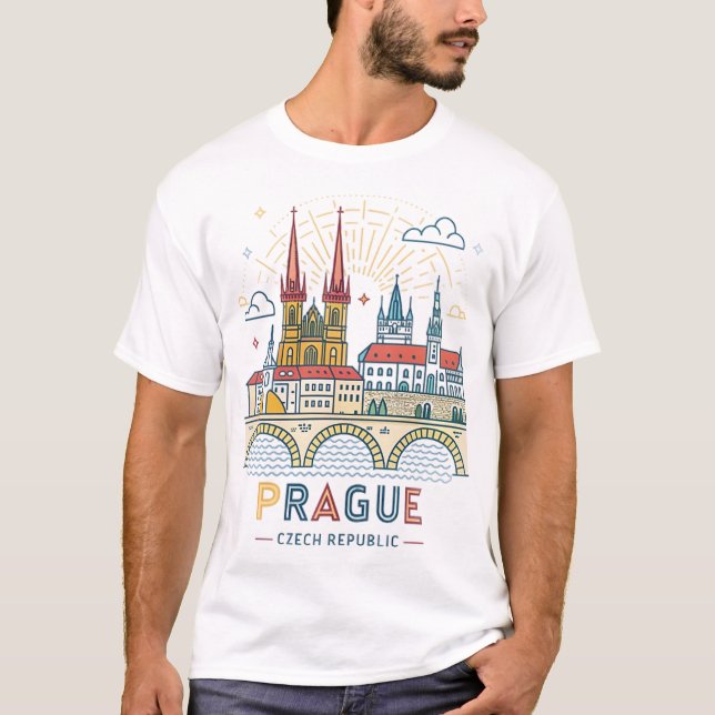Prag, Tschechische Republik T-Shirt (Vorderseite)
