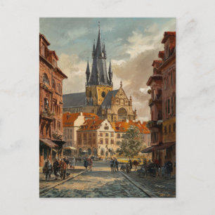 Prag, Tschechische Republik Vintage-Gemälde Postkarte