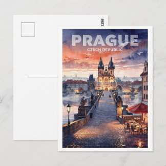 Prag Tschechische Republik Vintage-Reise Postkarte