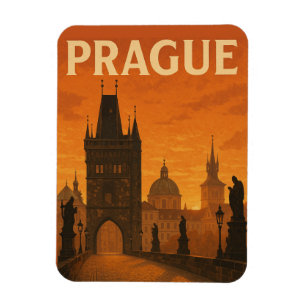Prag Tschechische Republik Vintage Reisen Magnet