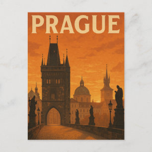 Prag Tschechische Republik Vintage Reisen Postkarte