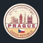 Prag Tschechische Stadt Skyline Emblem Magnet<br><div class="desc">Prag minimalistisches,  farbenfrohes Kunstdesign mit Denkmälern und Sehenswürdigkeiten der Stadt in der Tschechischen Republik.</div>