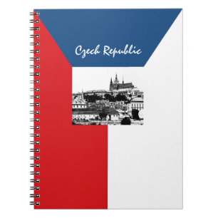 Prag und tschechische Flagge - historisches Tschec Notizblock