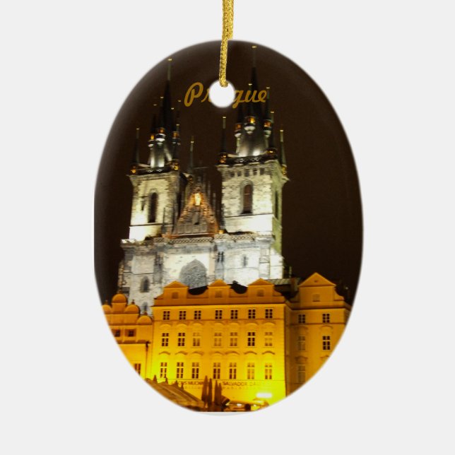 Prag-Verzierung unsere Dame von Tyn Keramikornament (Vorne)