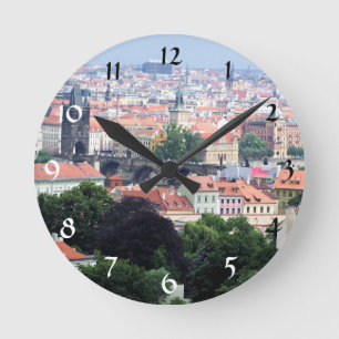 Prag View Runde Wanduhr