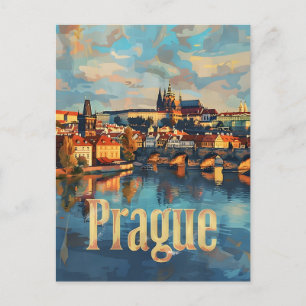 Prag Vintage-Kunst Postkarte
