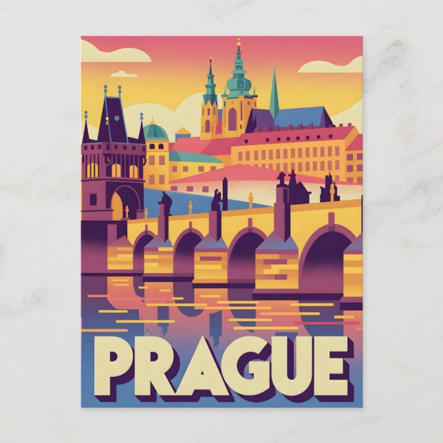 Prag vintage  postkarte (Vorderseite)