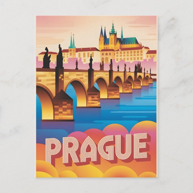 Prag vintage  postkarte (Vorderseite)